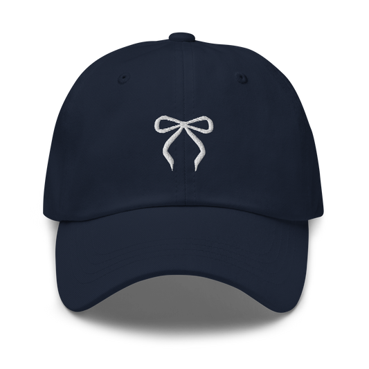 Embroidered Bow Dad Hat