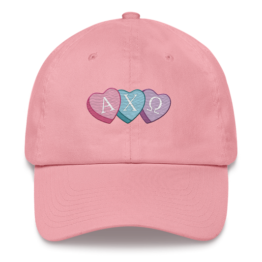 Candy Hearts Embroidered Dad Hat