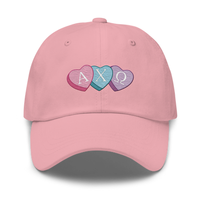 Candy Hearts Embroidered Dad Hat