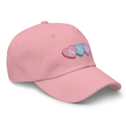 Candy Hearts Embroidered Dad Hat