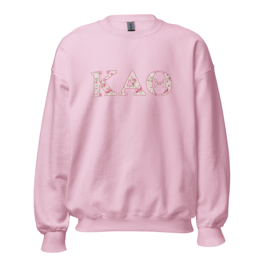 Pink Floral Print Crew