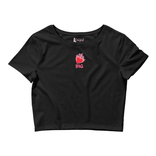 Flaming Hearts Big / Little Crop Tee